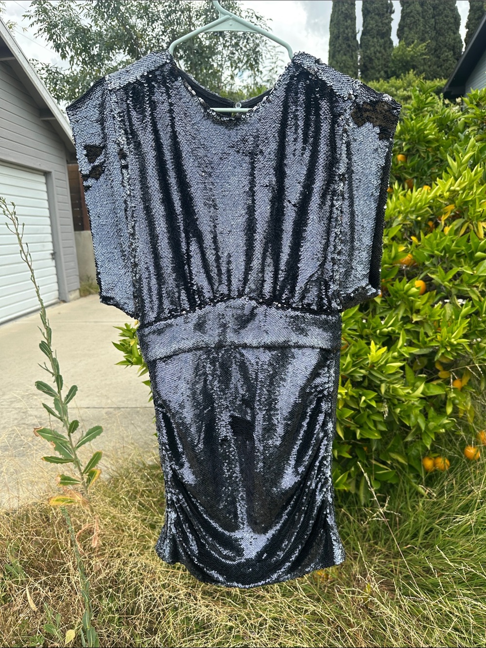 IRO Miracle Black Sequin Party Dress Sz 38